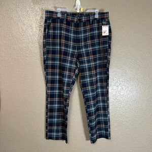 American Eagle dress pants trousers plaid navy size 18 NWT